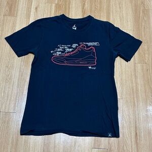 Nike Air Jordan Retro 3 Tinker Mens T-Shirt Size M Medium Black Red Bred Cotton